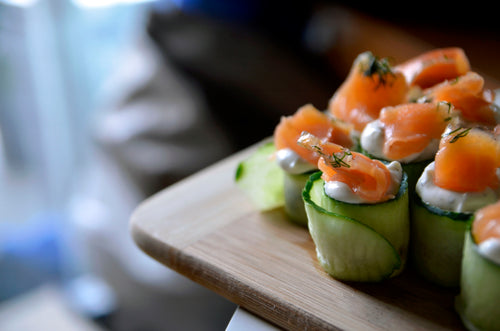 Creamy Cucumber Smoked Salmon Rolls