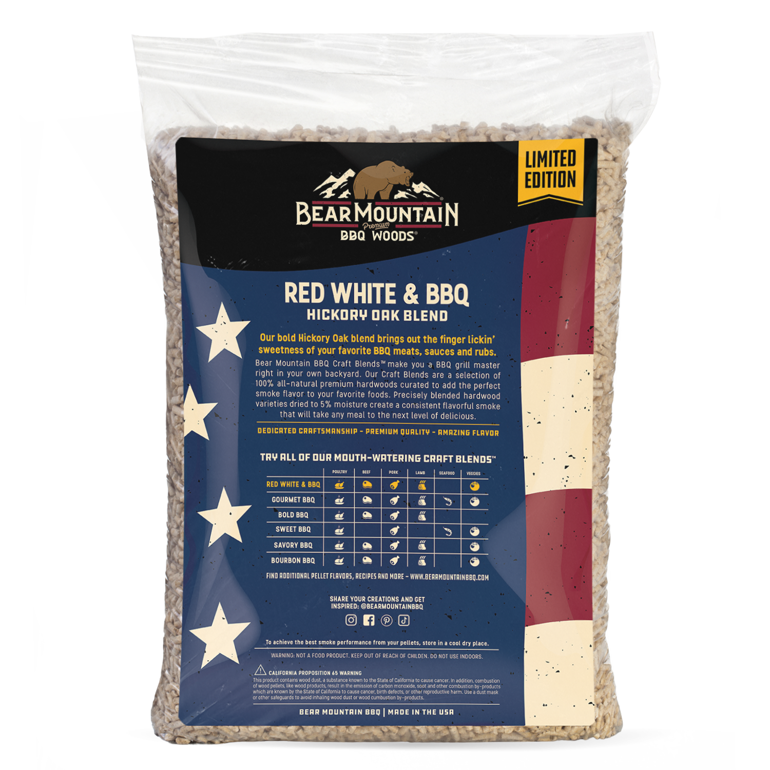 Red White & BBQ Craft Blends® Wood Pellets