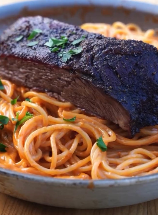 Smoked Beef Ribs with Vodka Sauce Pasta