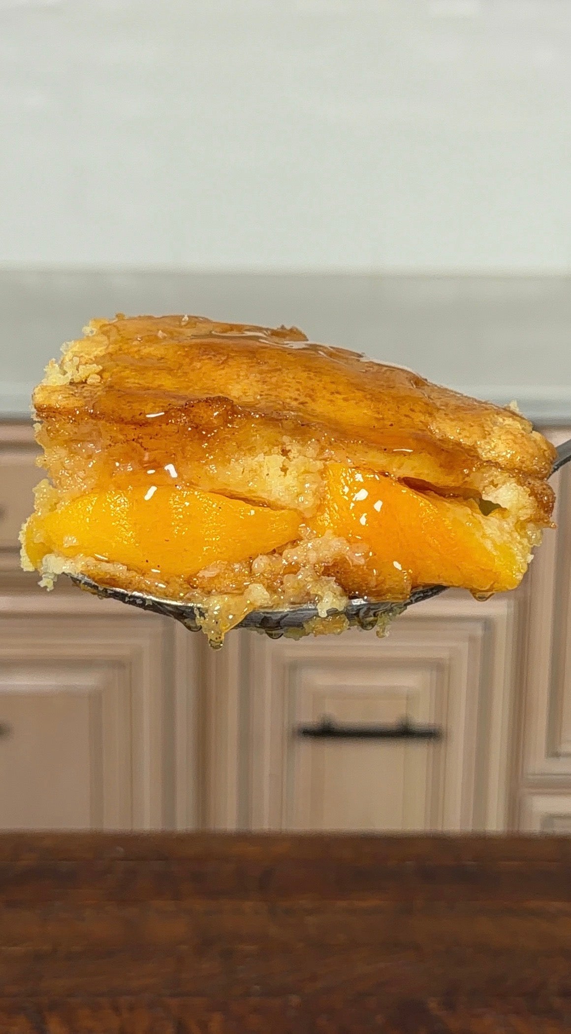Bourbon Peach Cornbread Cobbler