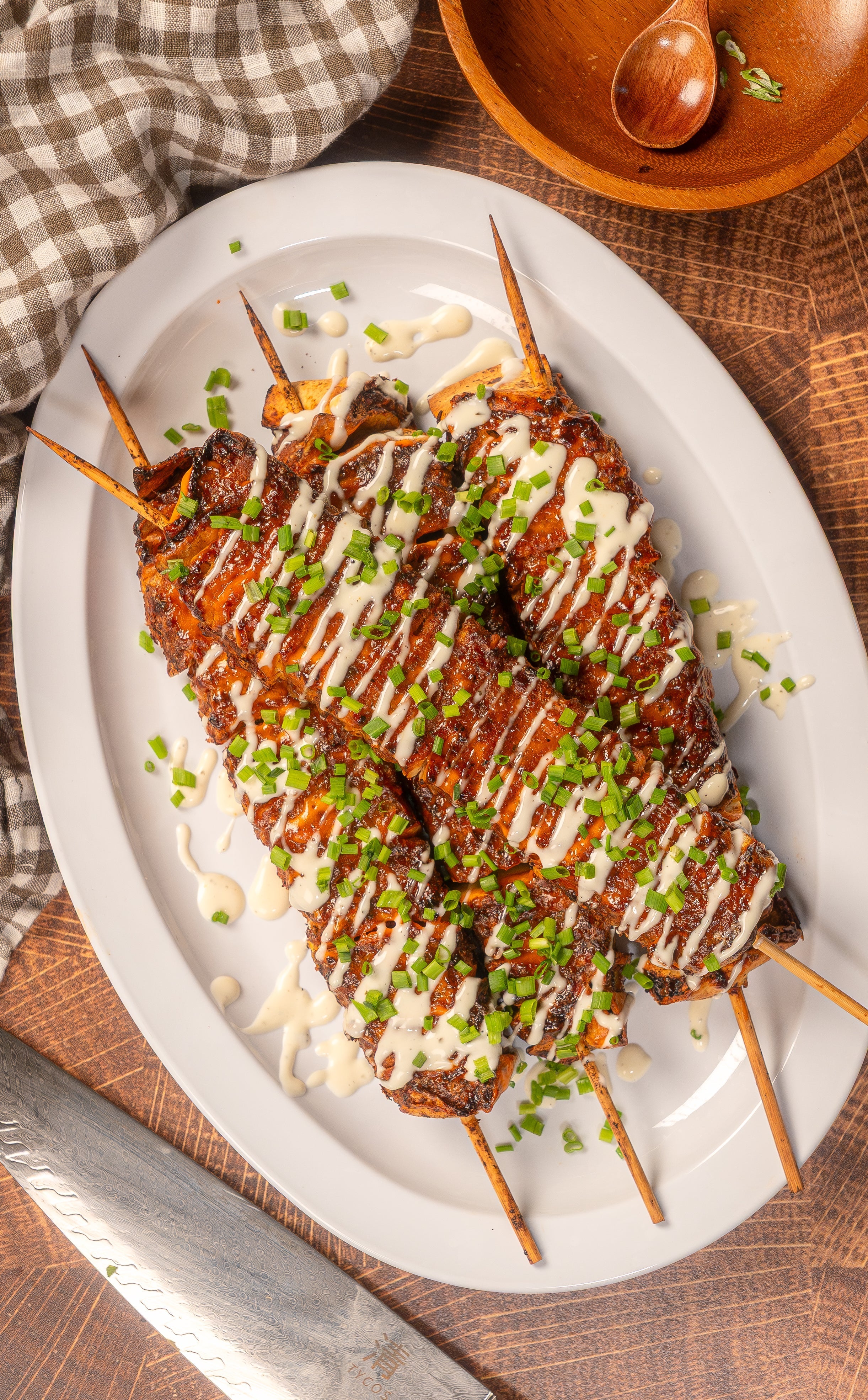 Buffalo Chicken Tortilla Kebabs
