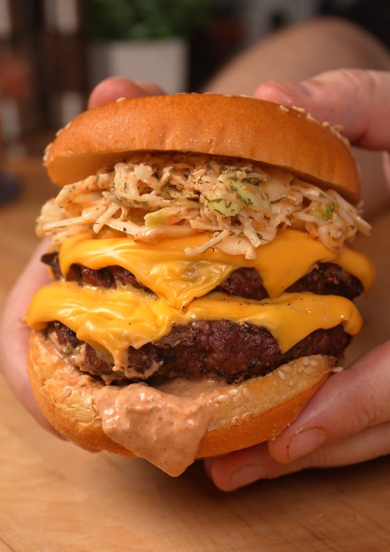 Smoked Burgers with Burger Slaw