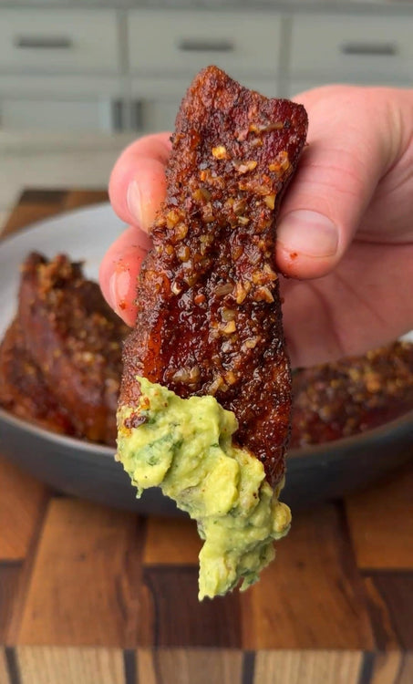 Chili Garlic Pork Belly with Guacamole