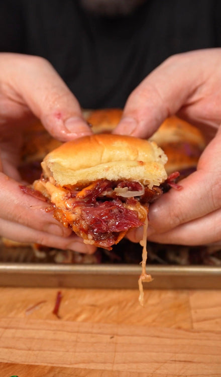 Corned Beef Cheek Reuben Sliders