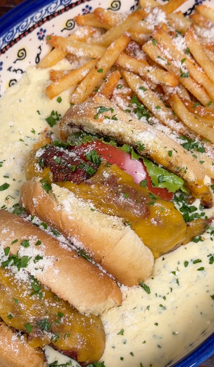 Garlic Parmesan Burgers & Fries