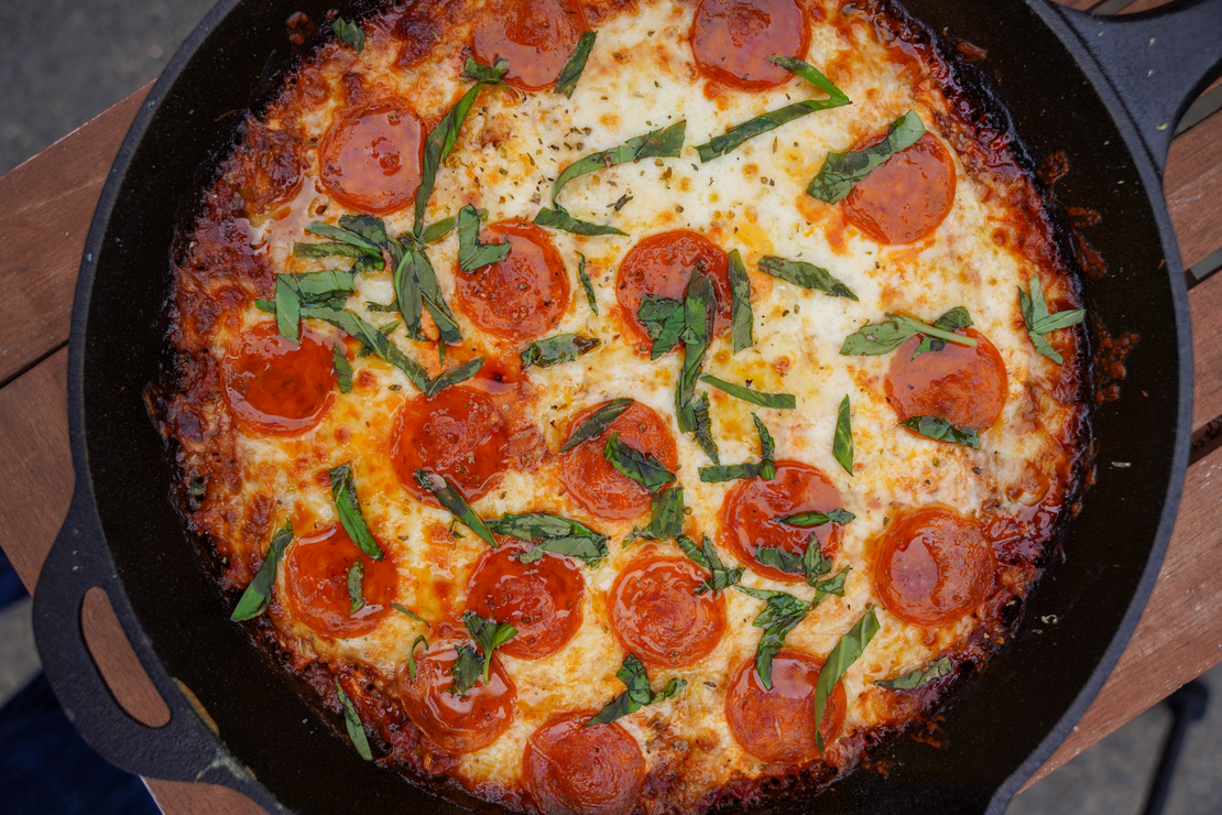Hot Honey Venison Sausage and Pepperoni Pizza Dip