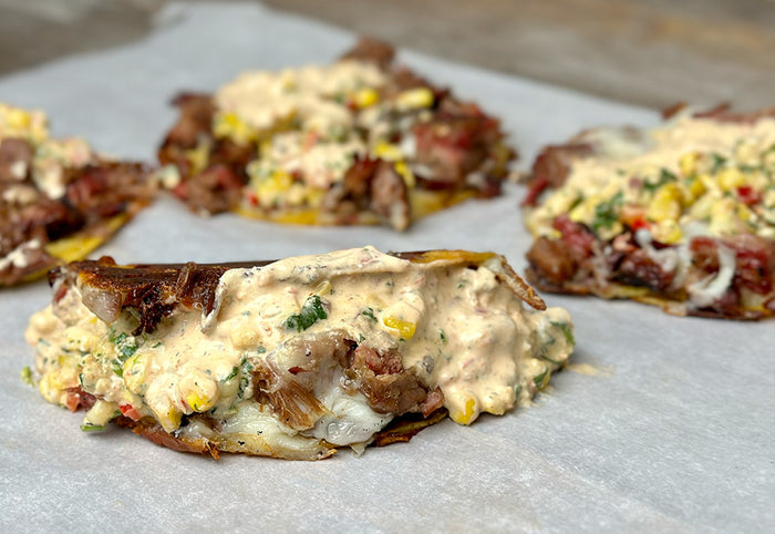 Smoked Brisket Street Corn Tacos