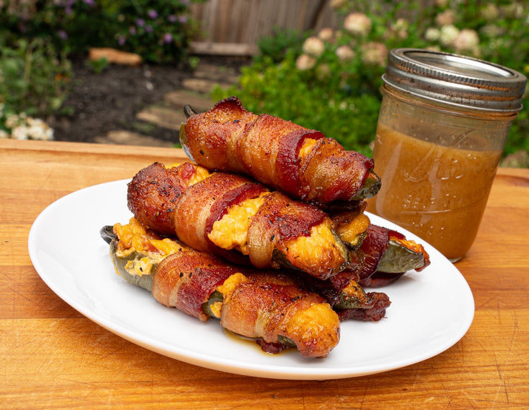 Pimento Cheese Jalapeno Poppers with Hot Honey Vinaigrette