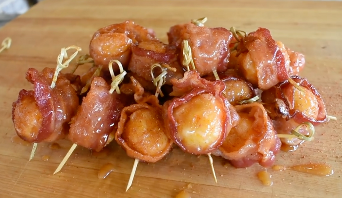 Bacon Wrapped Donut Holes