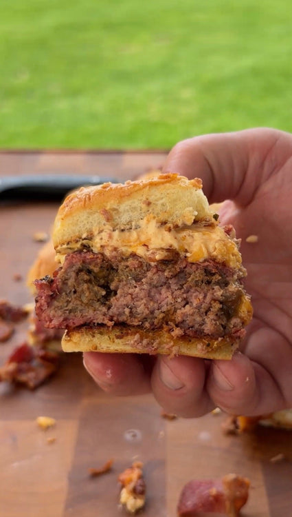 Smoked Pimento Cheeseburger Sliders