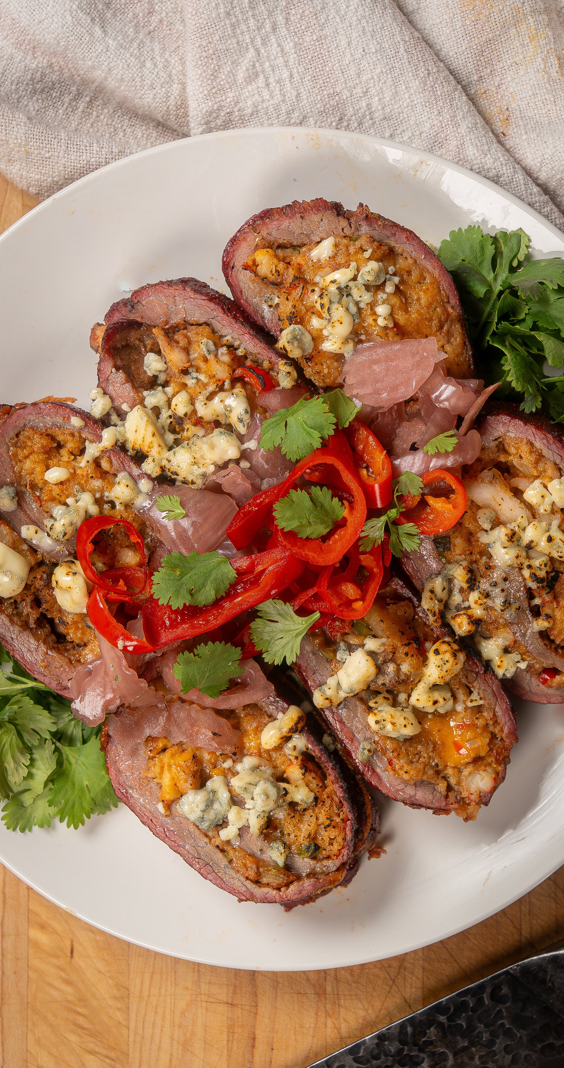 Jambalaya Stuffed Flank Steak