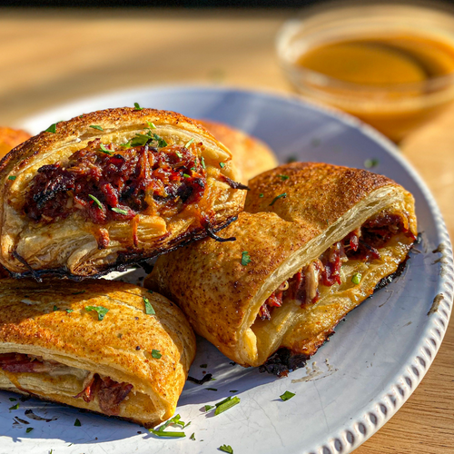 Cheesy Pulled Beef Turnovers