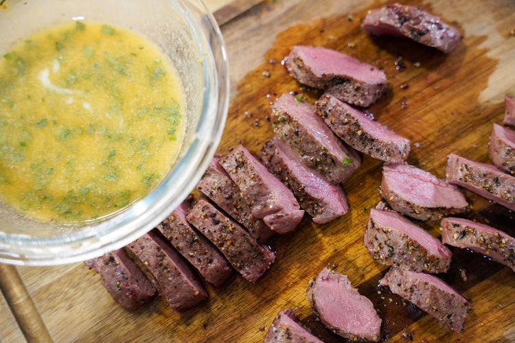 Venison Backstrap with Cowboy Butter