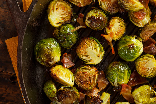 Roasted Chipotle Maple Brussels Sprouts...With BACON!