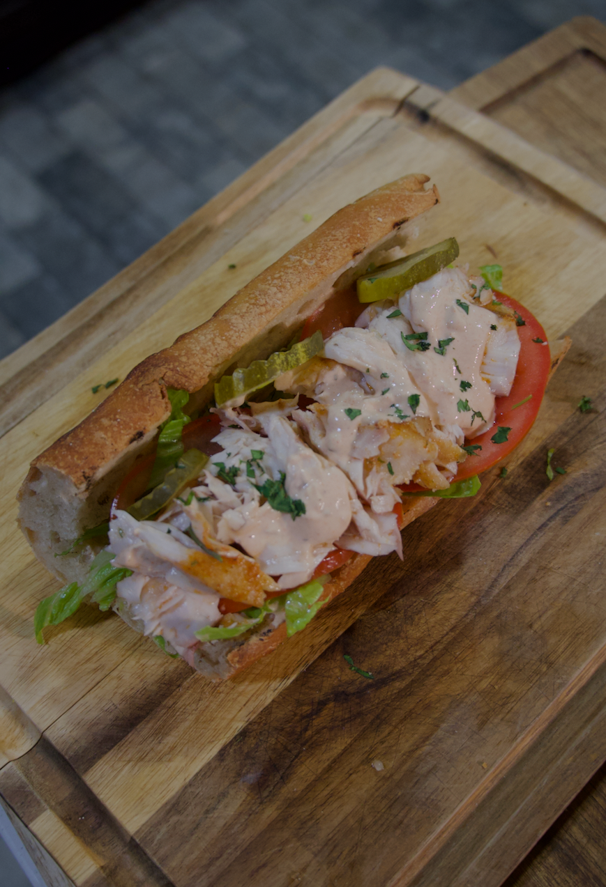 Grilled Redfish Po’ Boy with Remoulade