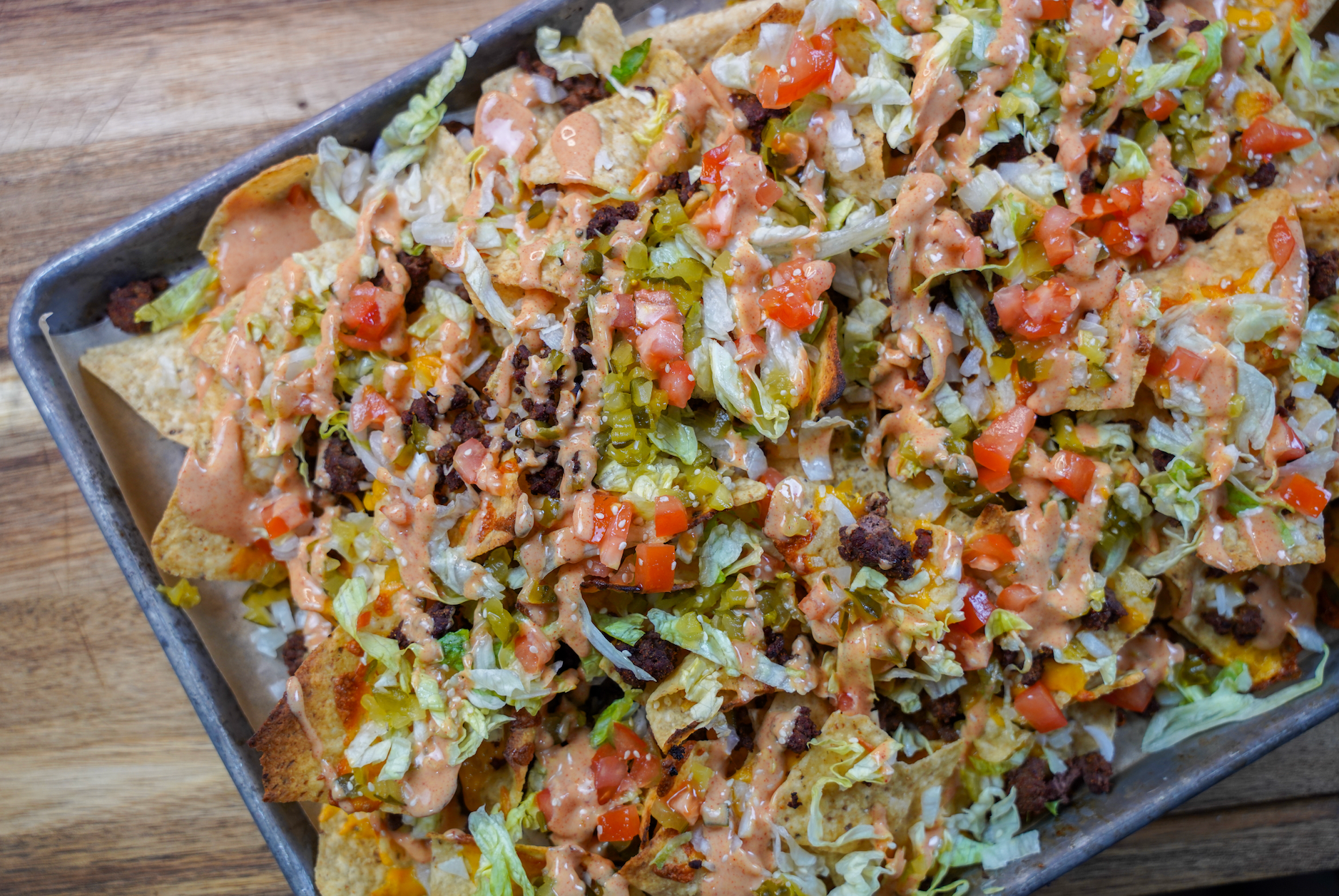 Venison Big Mac Nachos