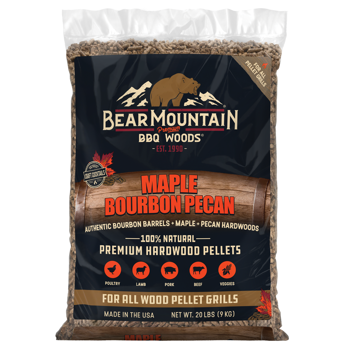 Maple Bourbon Pecan BBQ Craft Cocktail Blends® Wood Pellets