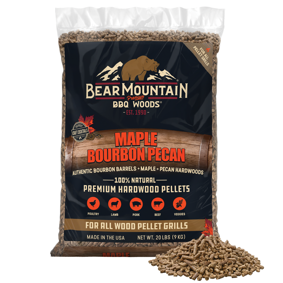 Maple Bourbon Pecan BBQ Craft Cocktail Blends® Wood Pellets