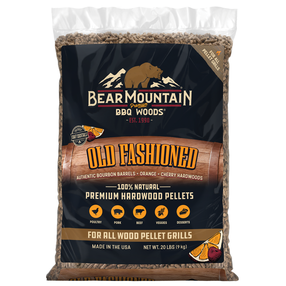 Old Fashioned Craft Cocktail Blend BBQ Wood Pellets