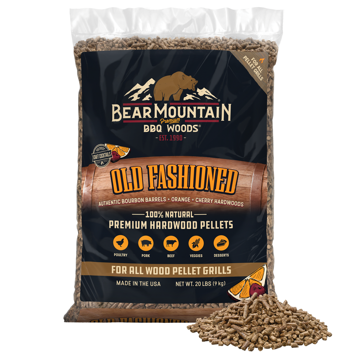Old Fashioned Craft Cocktail Blend BBQ Wood Pellets