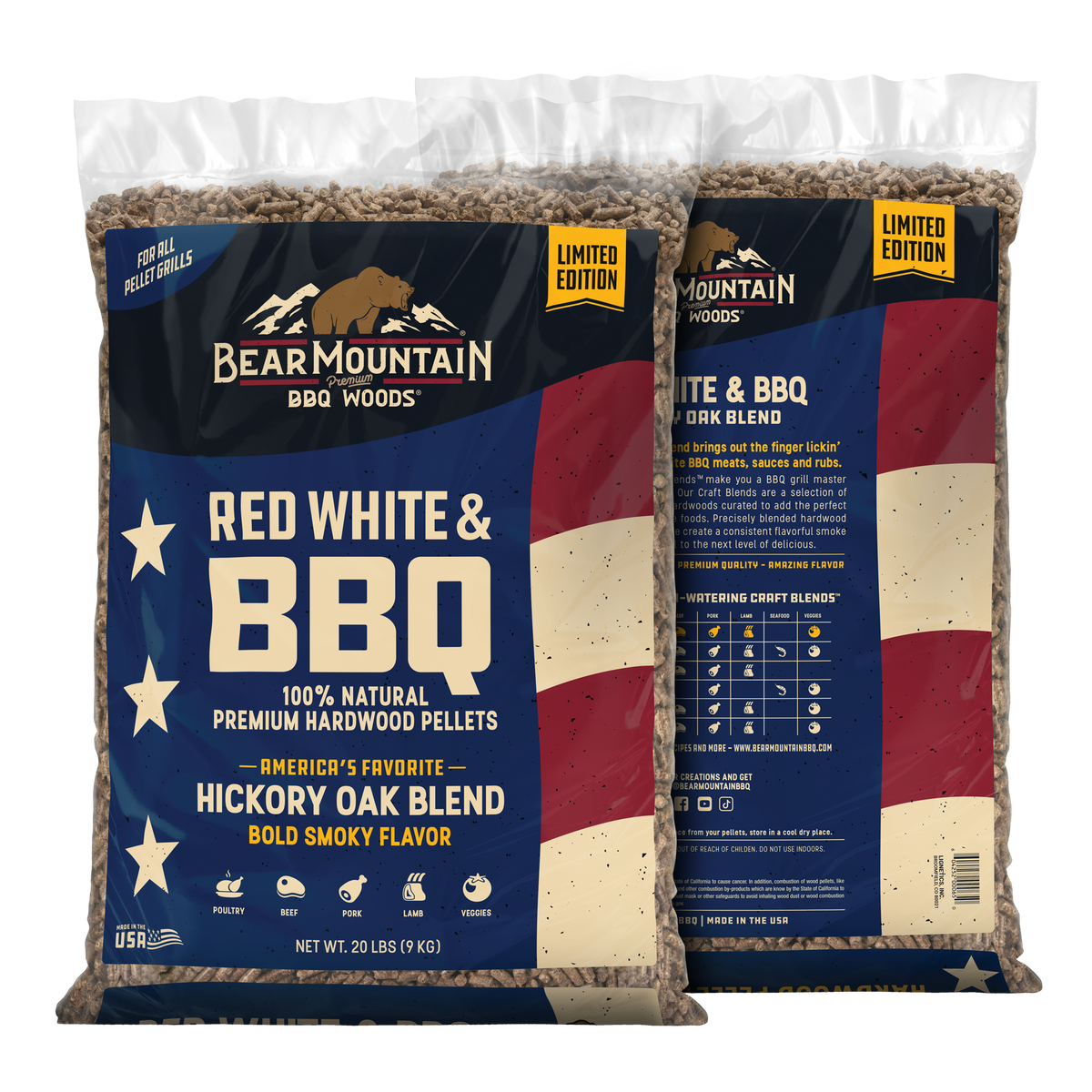 Red White & BBQ Craft Blends® Wood Pellets