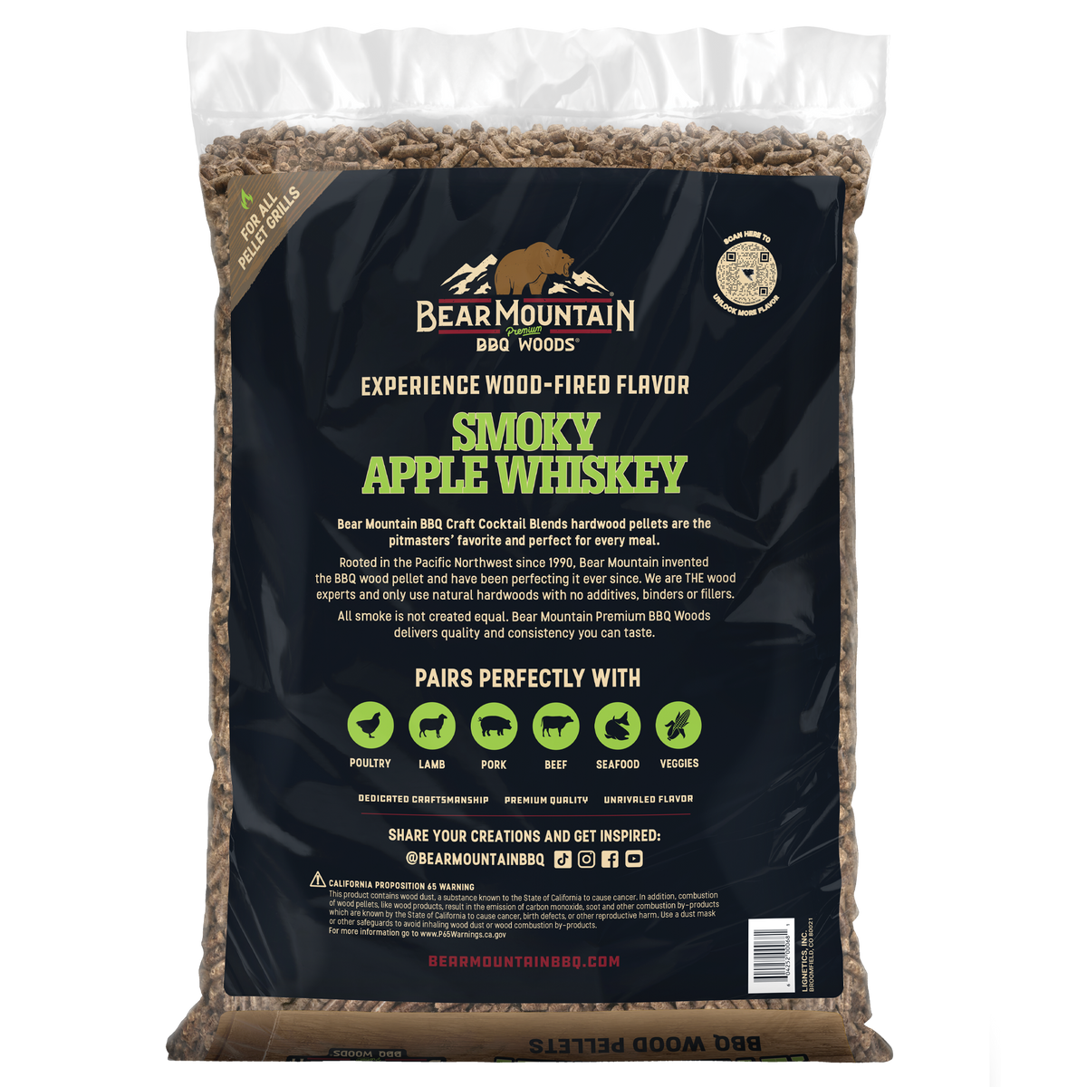 Smoky Apple Whiskey BBQ Craft Cocktail Blends® Wood Pellets
