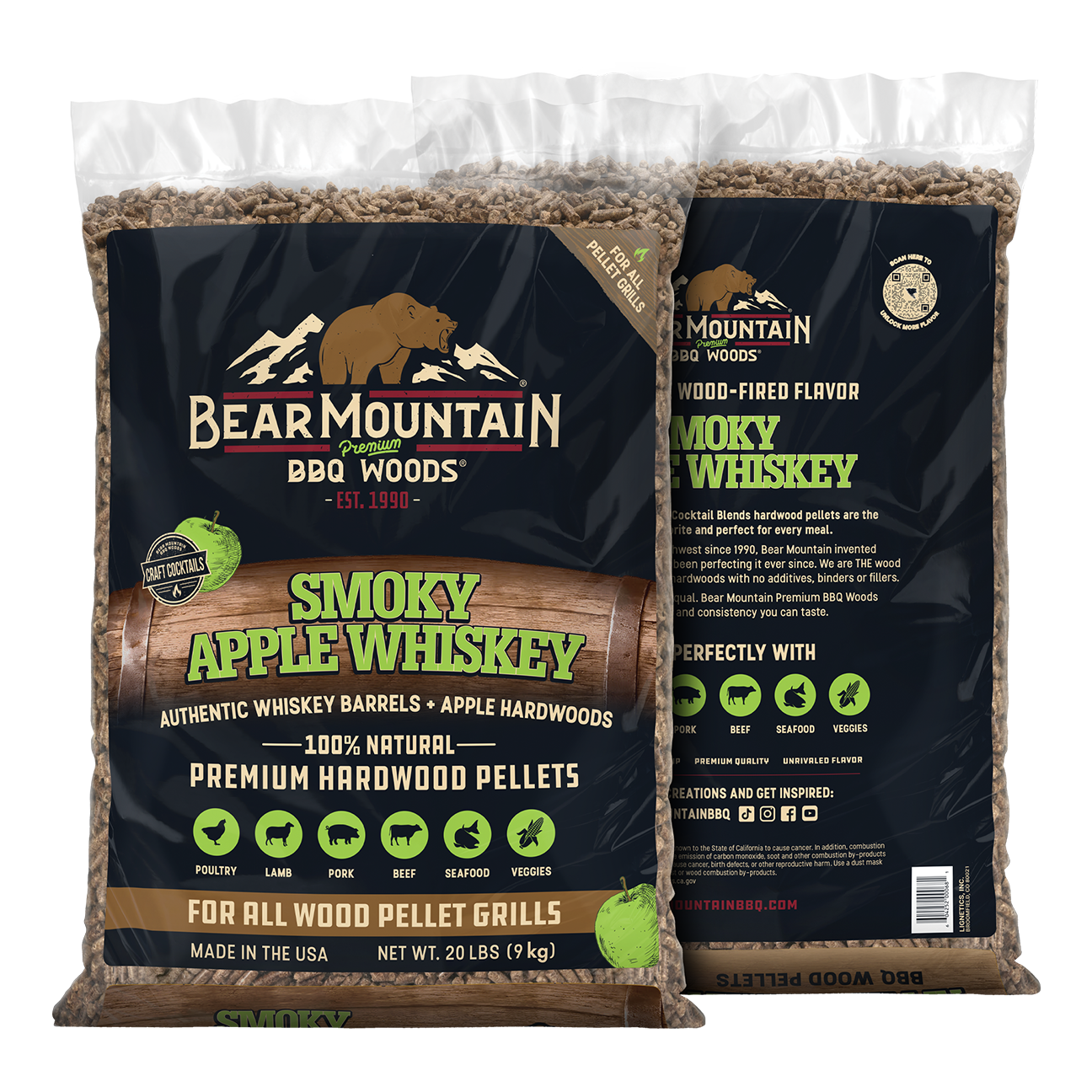 Smoky Apple Whiskey BBQ Craft Cocktail Blends® Wood Pellets