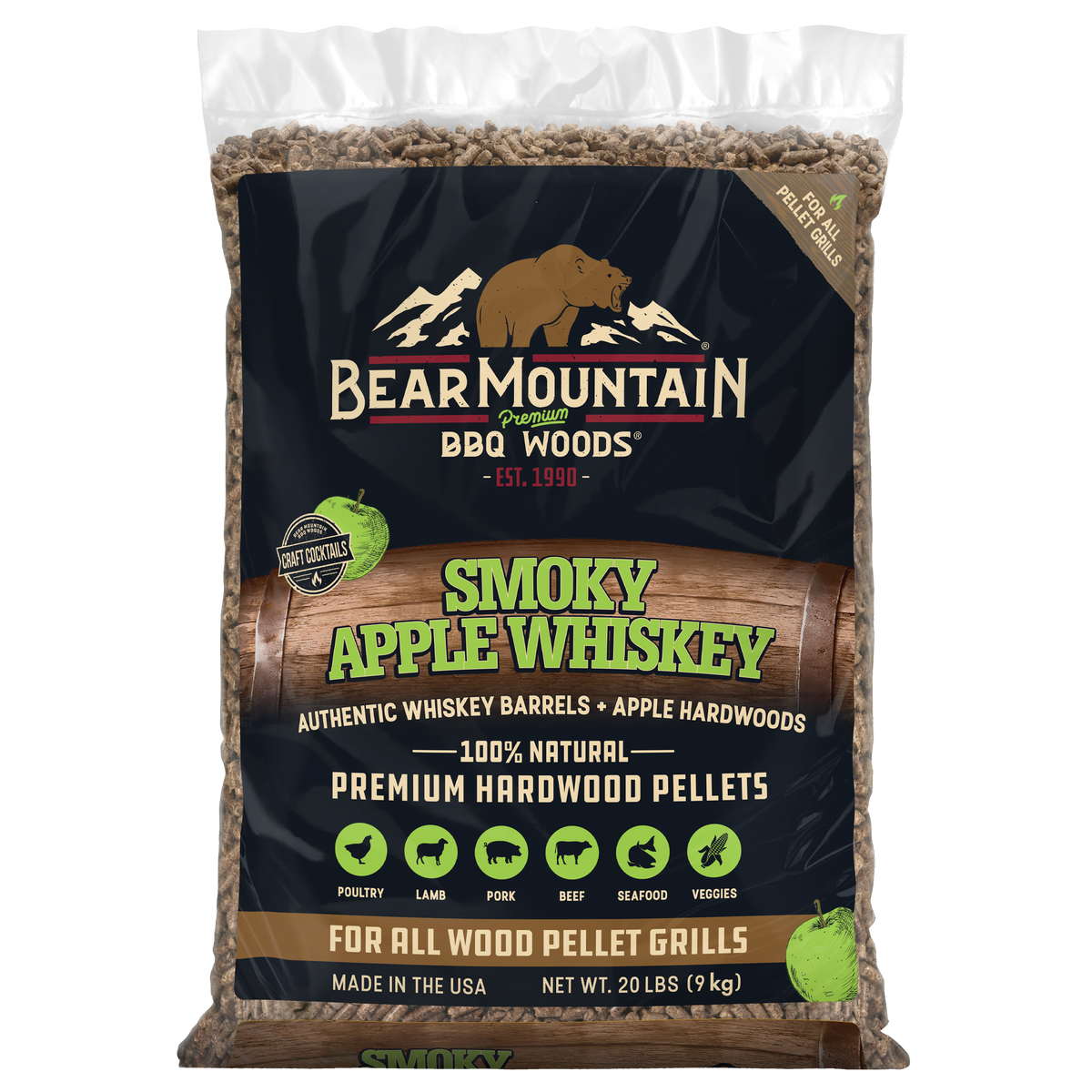 Smoky Apple Whiskey BBQ Craft Cocktail Blends® Wood Pellets