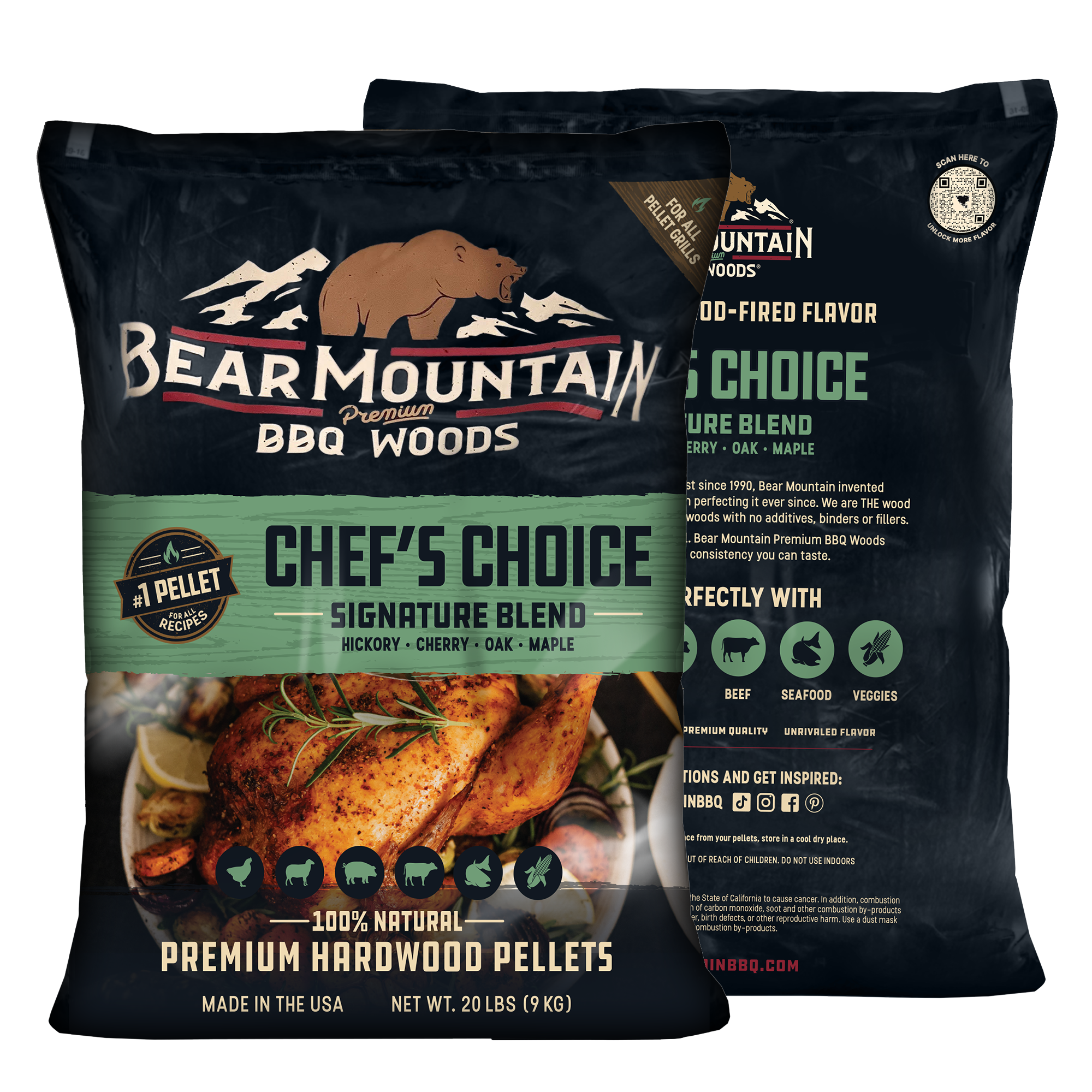Bear Mountain Chef's Choice 100% Hardwood All Natural BBQ Wood Pellets