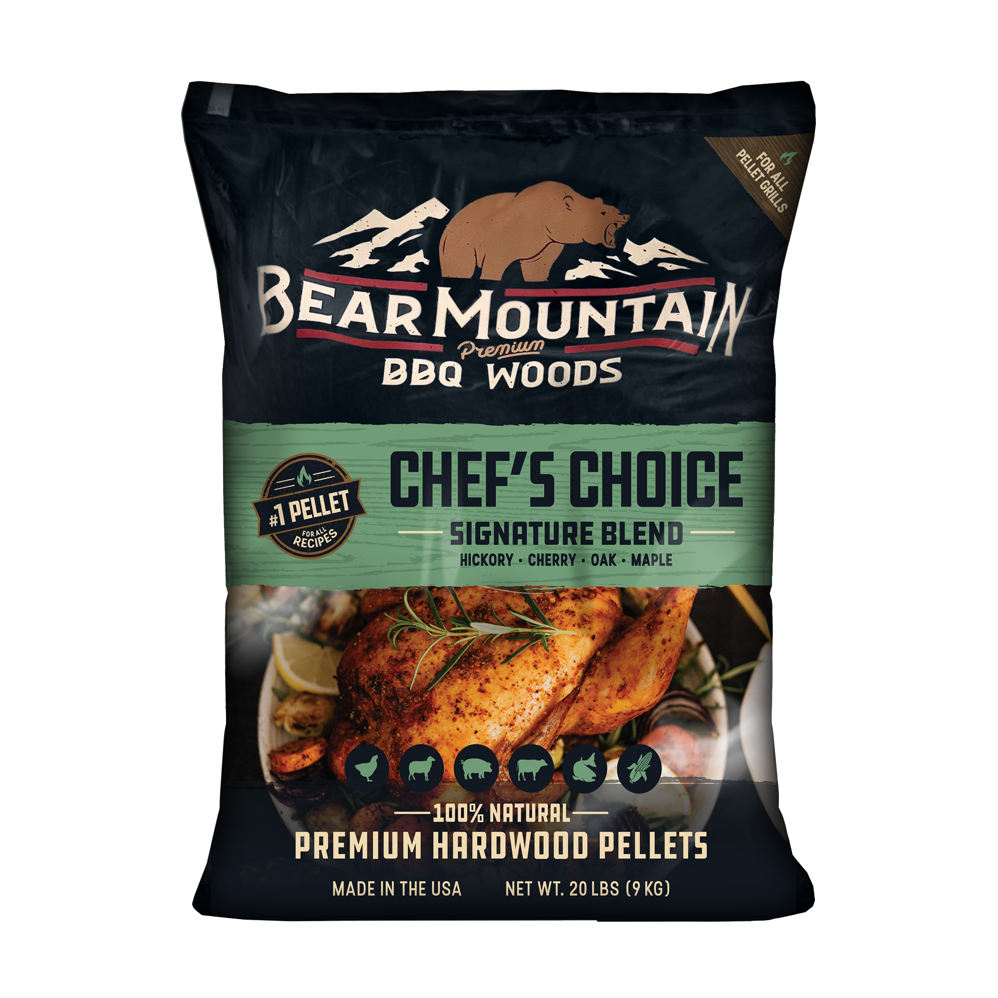 Bear Mountain Chef's Choice 100% Hardwood All Natural BBQ Wood Pellets