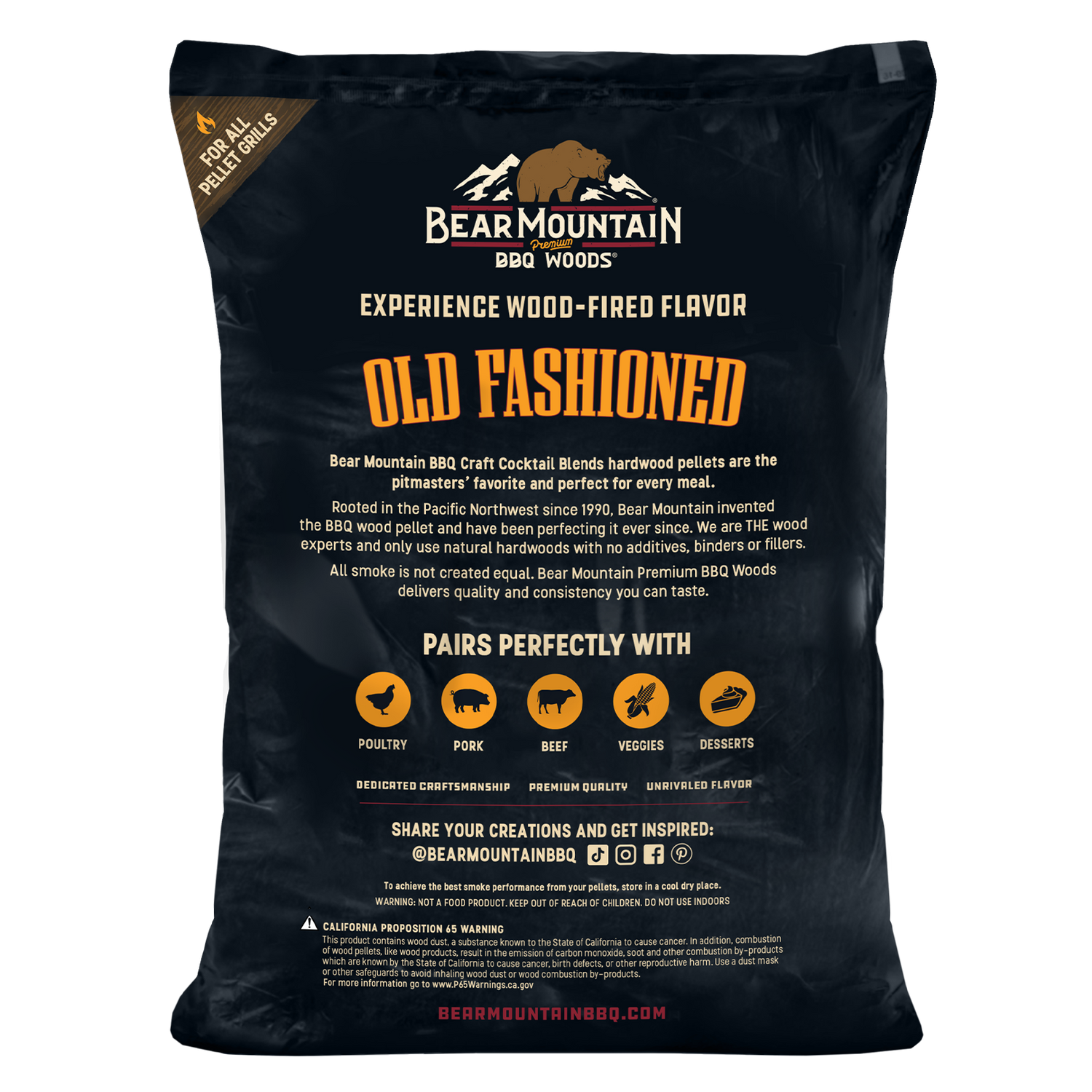 Old Fashioned Craft Cocktail Blend BBQ Wood Pellets
