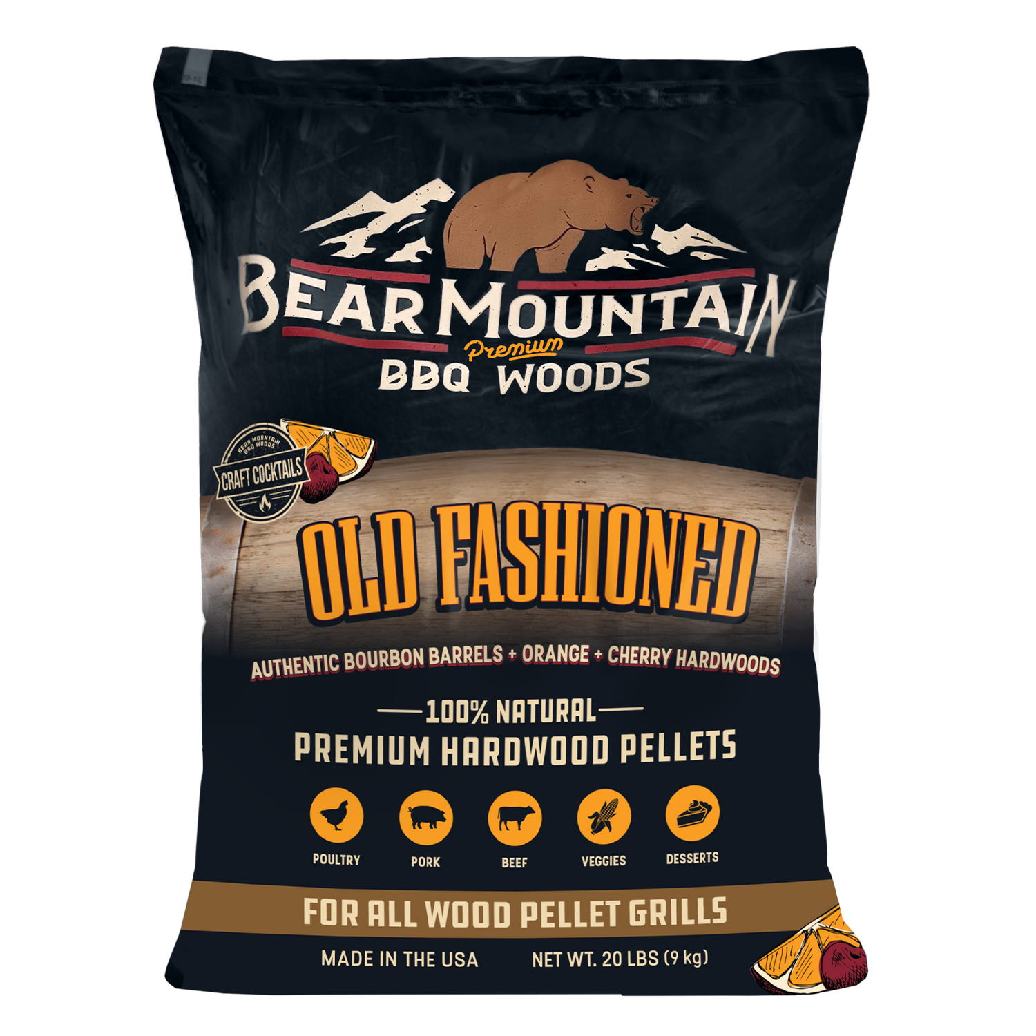 Old Fashioned Craft Cocktail Blend BBQ Wood Pellets
