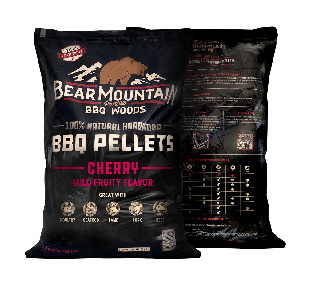 Bear Mountain Cherry BBQ Wood Pellets: Premium wood fire flavor